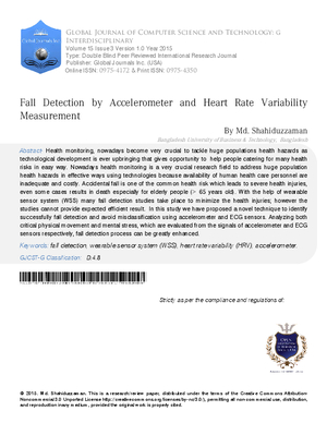 Fall Detection by Accelerometer and Heart Rate Variability Measurement