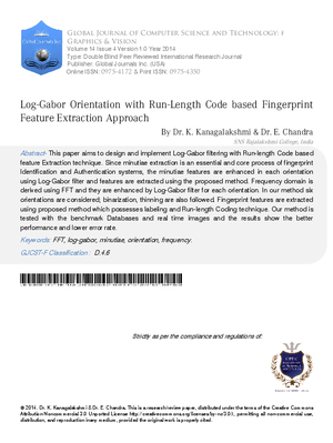Log-Gabor Orientation with Run-Length Code based Fingerprint Feature Extraction Approach