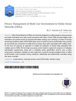 Privacy Management of Multi User Environment in Online Social Networks (OSNs)