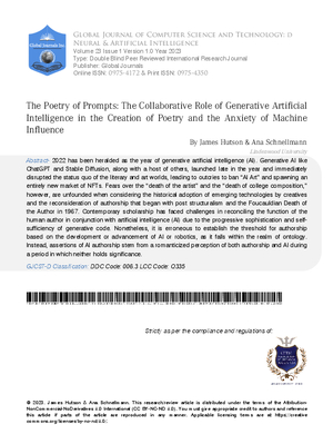 The Poetry of Prompts: The Collaborative Role of Generative Artificial Intelligence in the Creation of Poetry and the Anxiety of Machine Influence