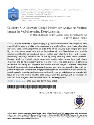 CapillaryX: A Software Design Pattern for Analyzing Medical Images in Real-time using Deep Learning
