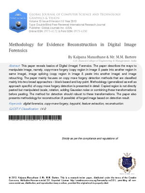 Methodology for Evidence Reconstruction in Digital Image Forensics