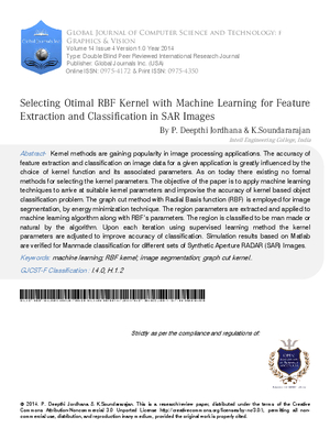 Selecting Optimal RBF Kernel with Machine Learning for Feature Extraction and Classification in SAR Images
