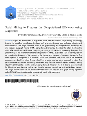 Social Mining to Progress the Computational Efficiency using Mapreduce