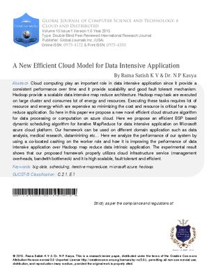 A New Efficient Cloud Model for Data Intensive Application