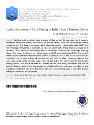 Application Areas of Data Mining in Indian Retail Banking Sector