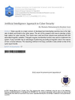 Artificial Intelligence Approach to Cyber Security