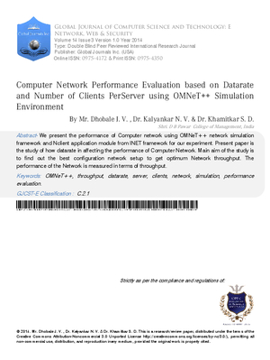 Computer Network Performance Evaluation based on Datarate and Number of Clients Per Server using OMNeT++ Simulation Environment