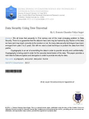 Data Security Using Tree Traversal