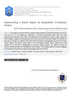 Implementing a Search Engine for Bangladeshi E-Commerce Product