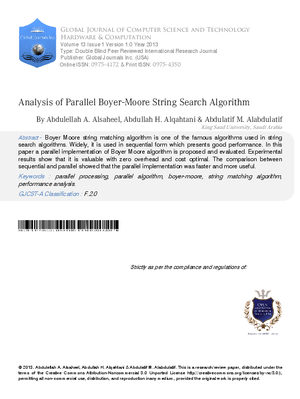 Analysis of Parallel Boyer-Moore String Search Algorithm