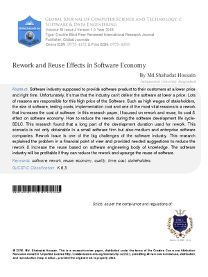 Rework and Reuse Effects in Software Economy